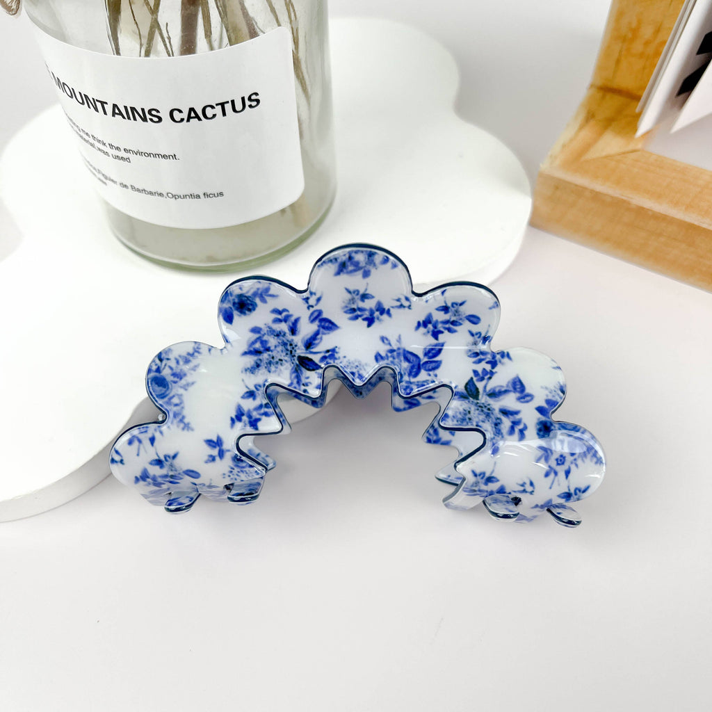 Wave flowers hair Claw clip