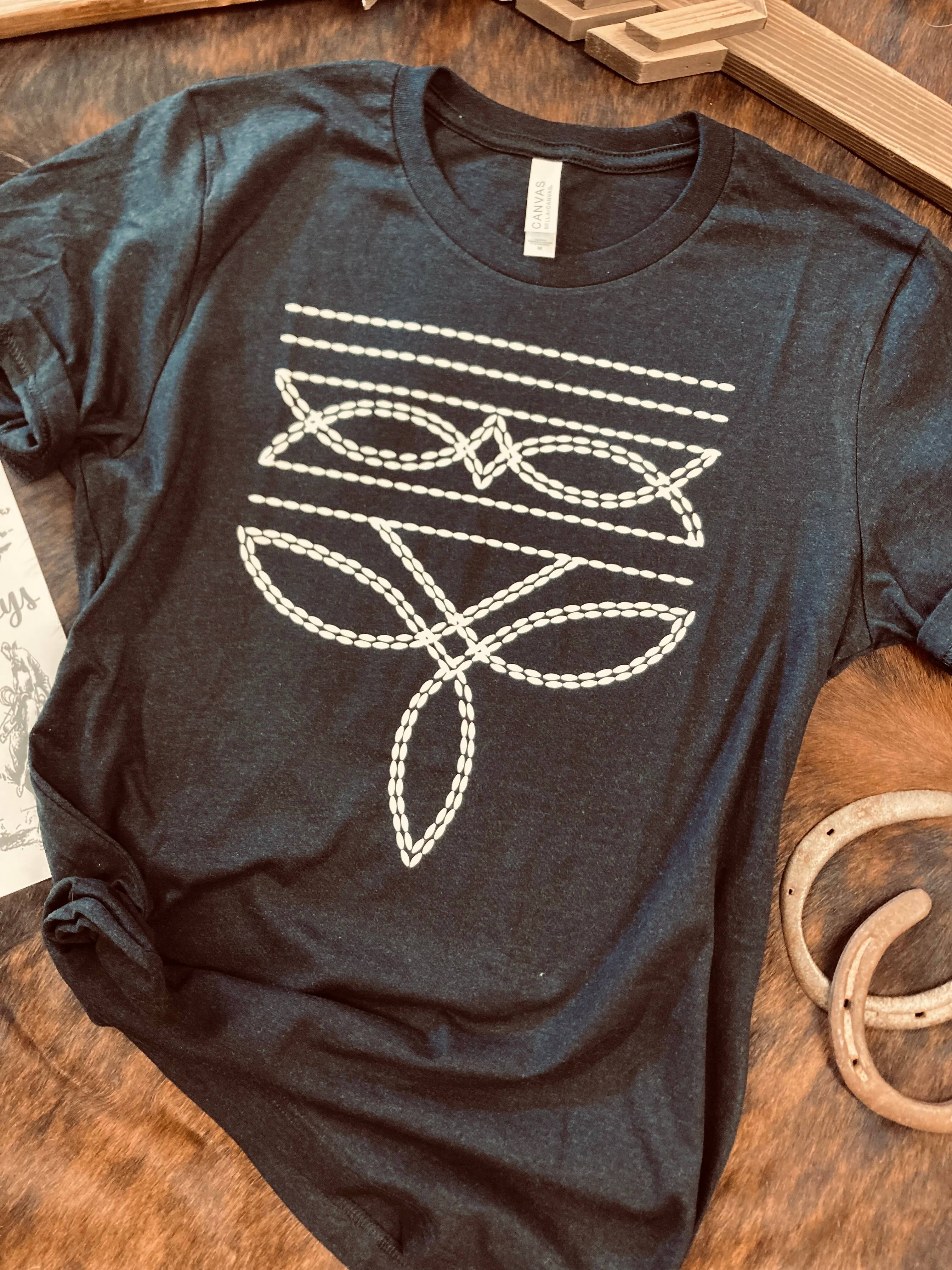 Double Bootstitch Western Graphic T-Shirt