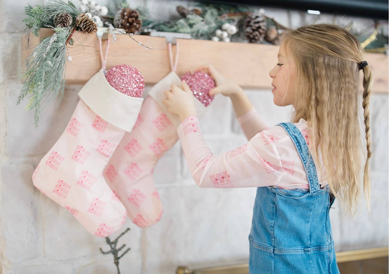 Pink Howdy Christmas Stocking