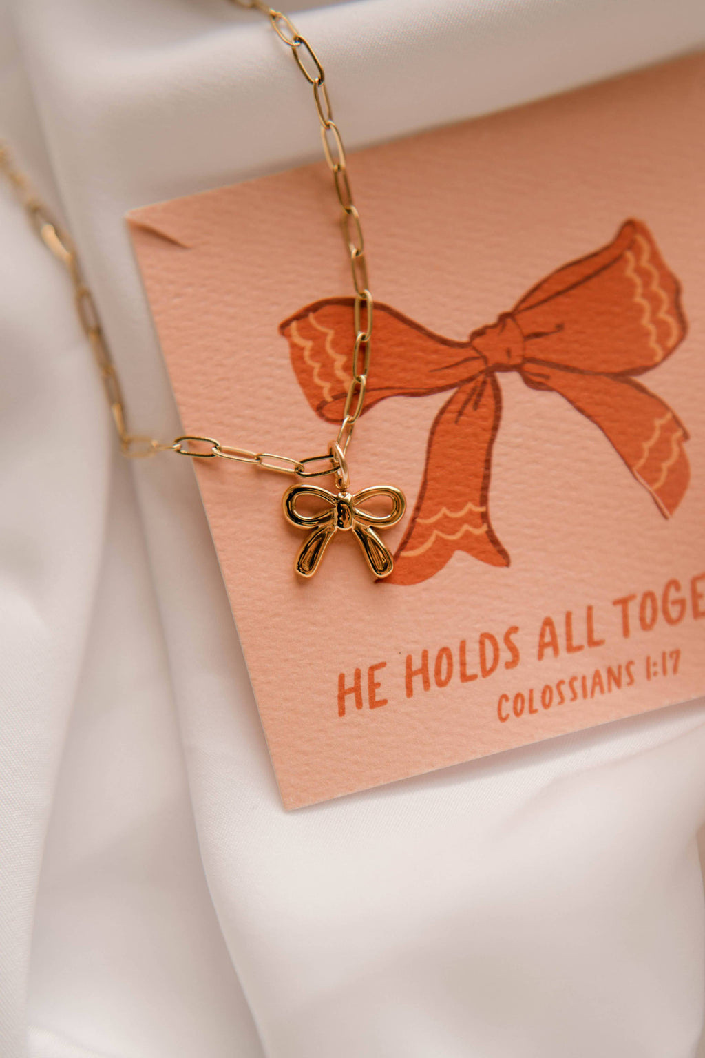 He Holds All Together Charm Necklace I Christian Jewelry