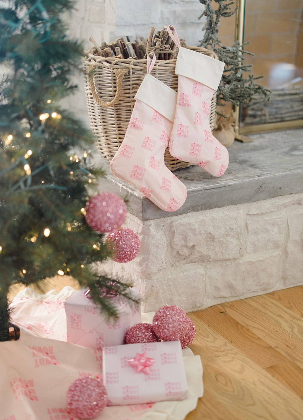 Pink Howdy Christmas Stocking