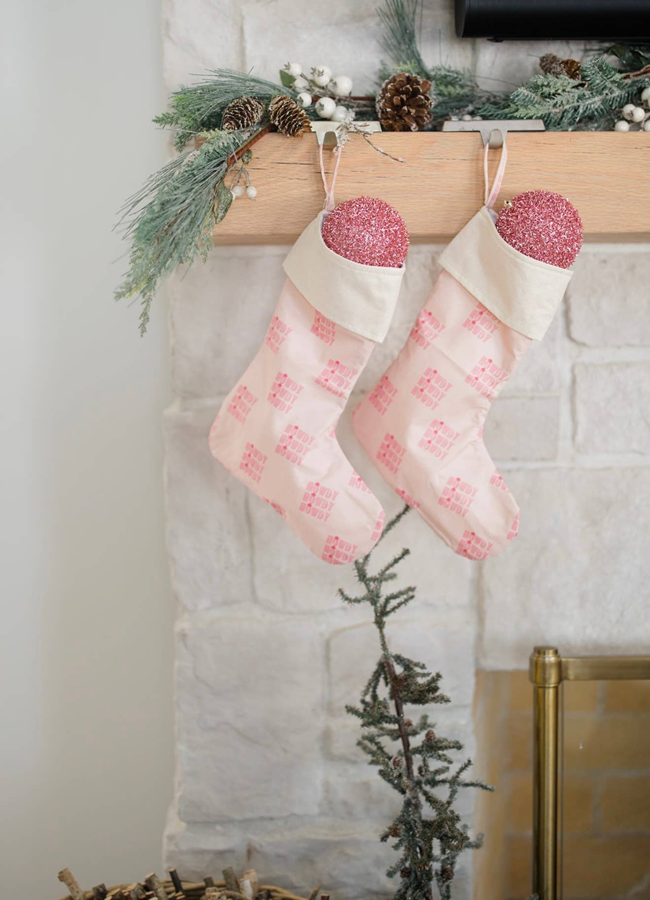 Pink Howdy Christmas Stocking