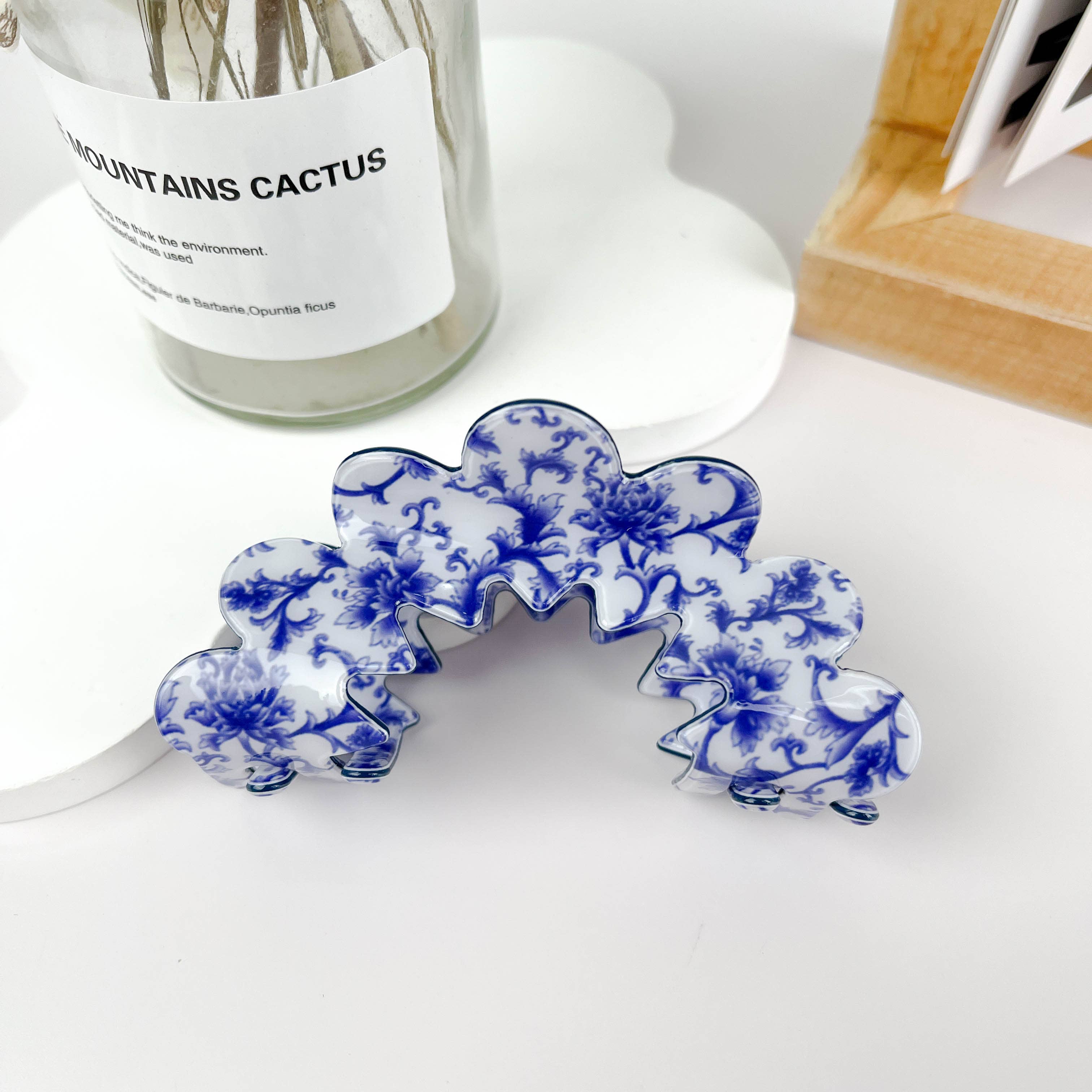 Wave flowers hair Claw clip