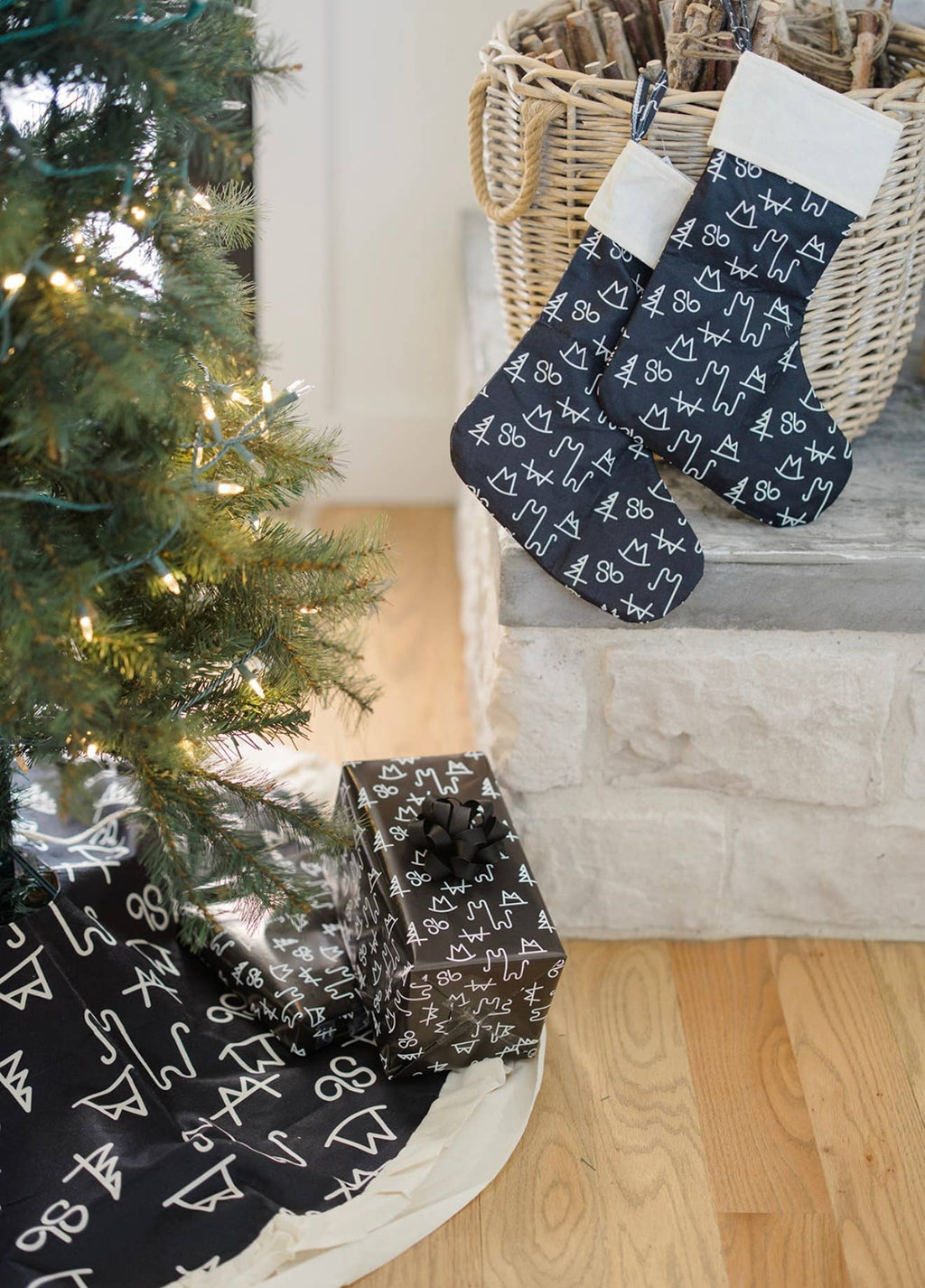 Black Brand Christmas Stocking
