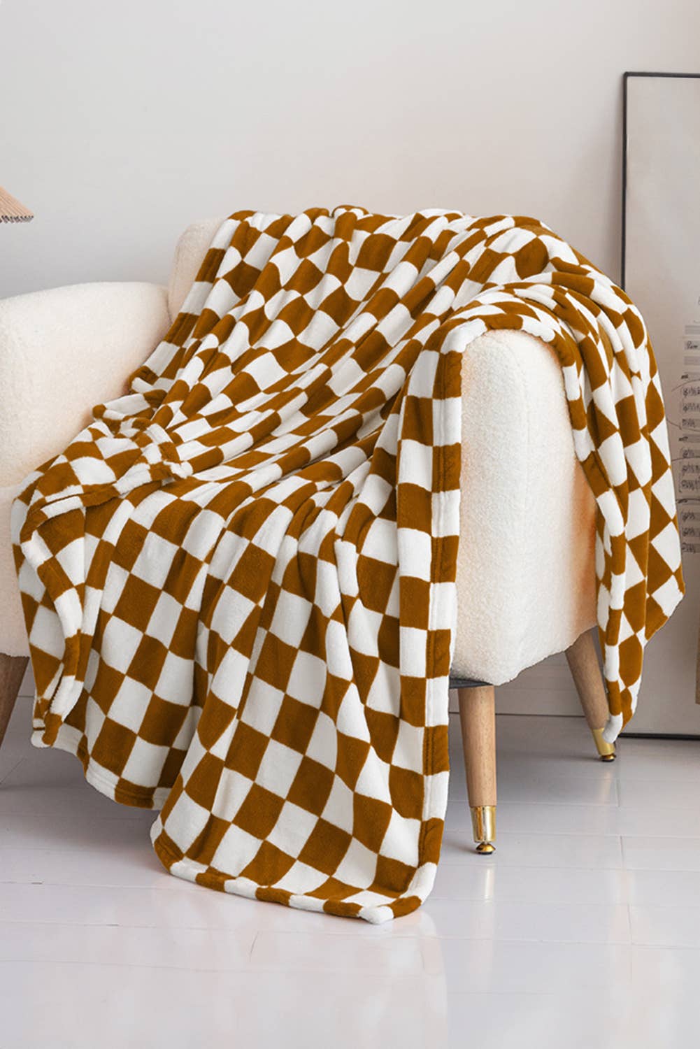 Checkerboard Printed Soft Throw Blanket 120*200cm