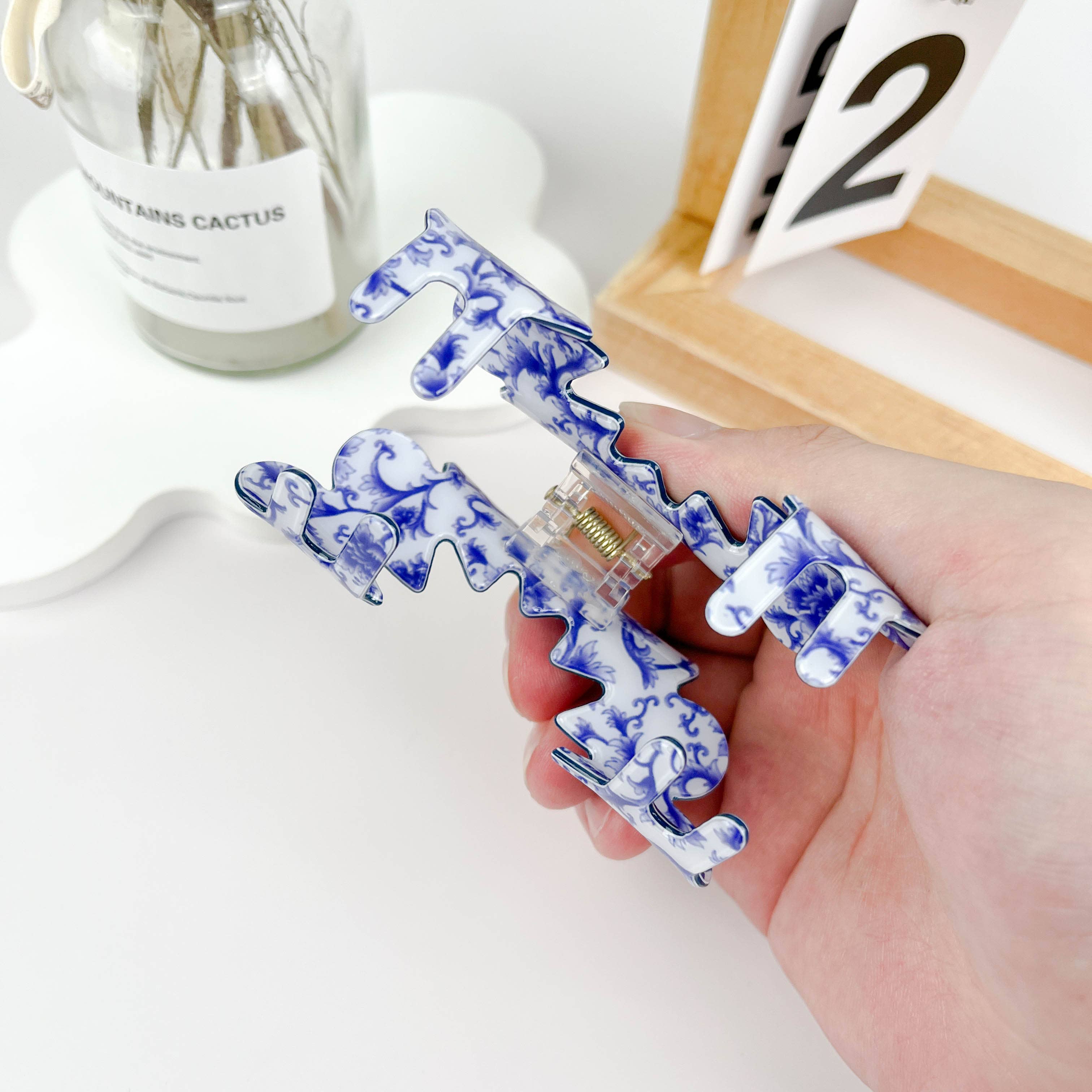 Wave flowers hair Claw clip