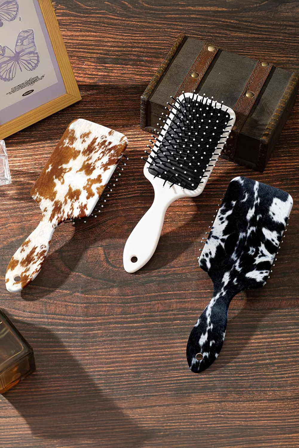 Cow Print Long Handle Air Cushion Brush