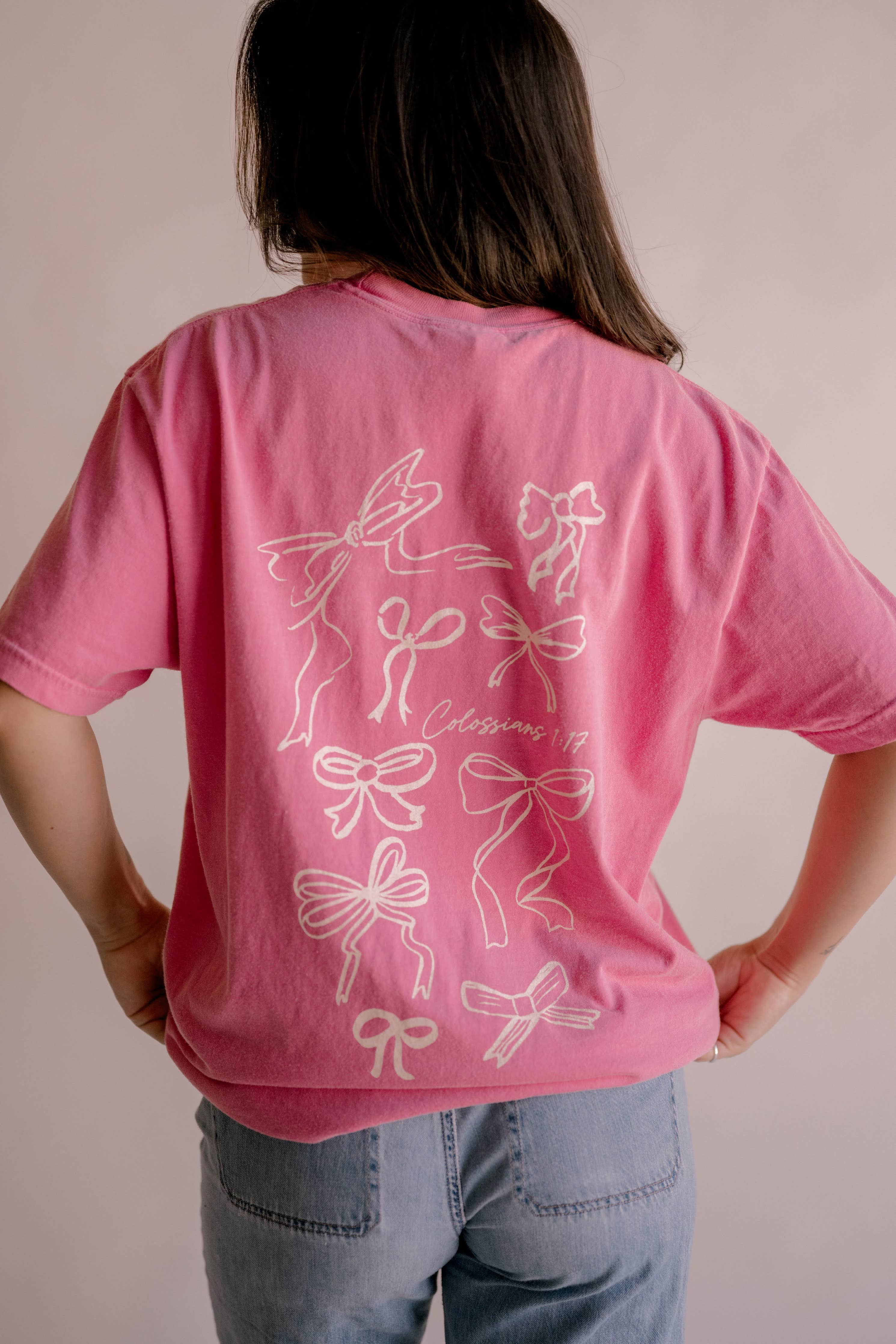 He Holds All Together Tee - Pink | Women's Christian Tee