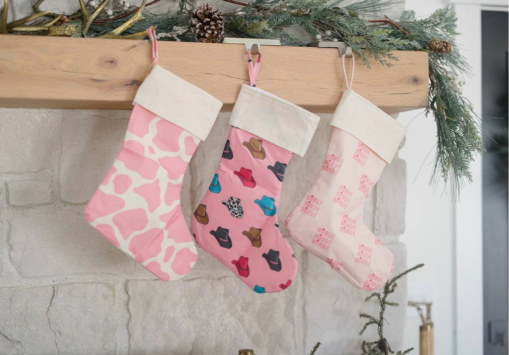Pink Howdy Christmas Stocking