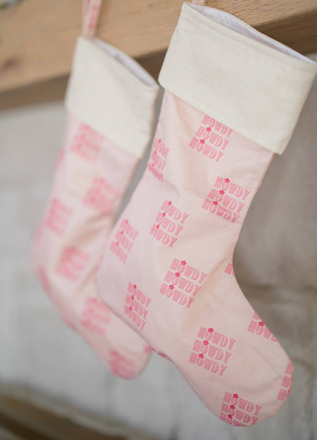 Pink Howdy Christmas Stocking